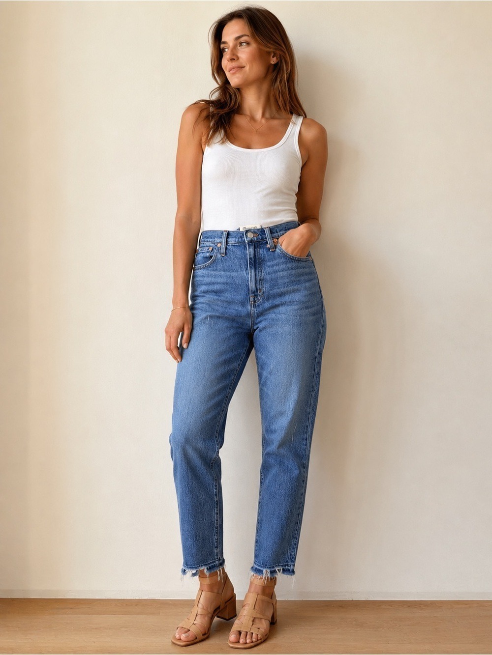 Madewell High-Rise Slim Crop Boyjean Raw Hem Light Wash Jeans 30